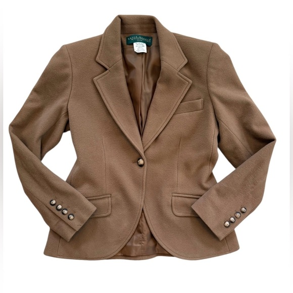 Harve Benard Jackets & Blazers - Harvé Benard Brown Wool Blend Blazer Jacket Size 6P